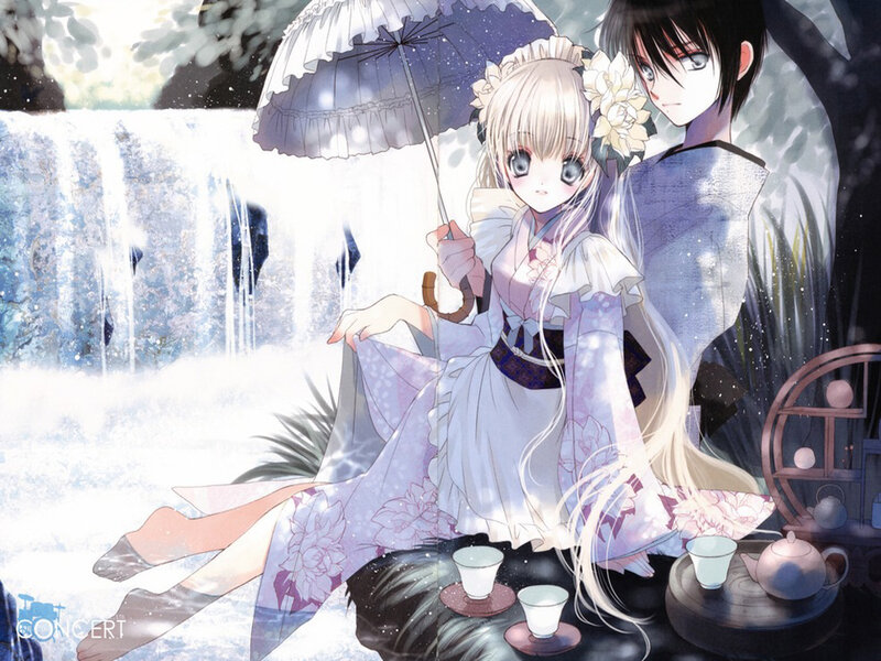 Two Anime Characters — White, Serene