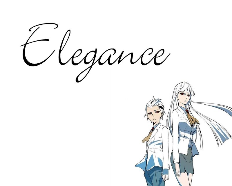 Two Anime Characters — White, Serious, School Uniforms