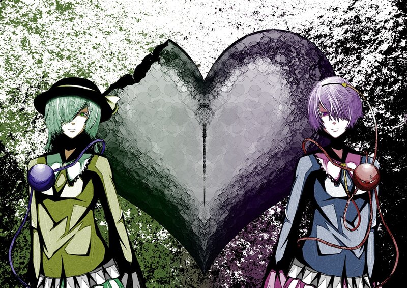 Two anime characters with a heart