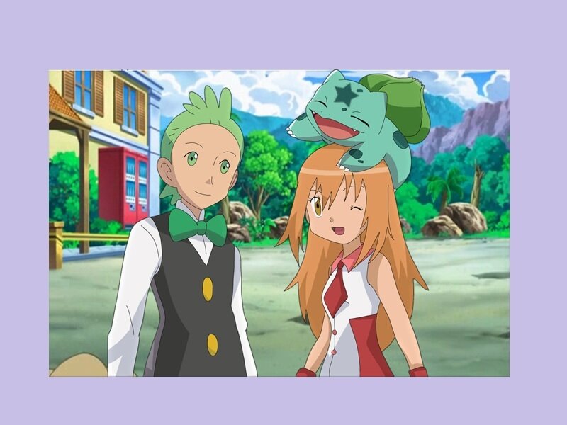 Two Anime Characters with a Pokémon