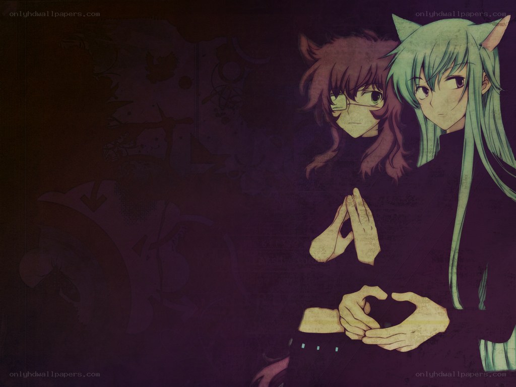 two anime characters with animal ears