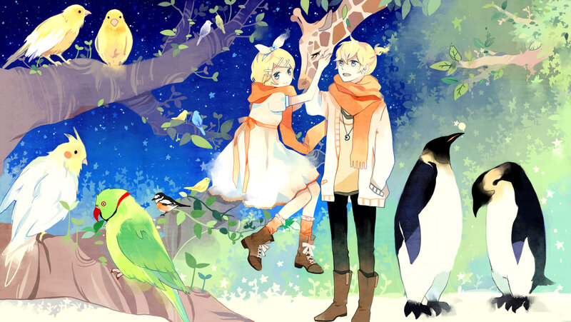 Two Anime Characters with Animals