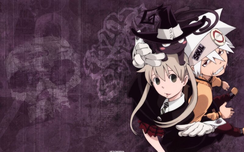Two Anime Characters with Cat — Purple