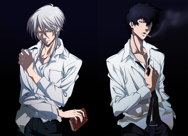 Two anime characters with cigarettes