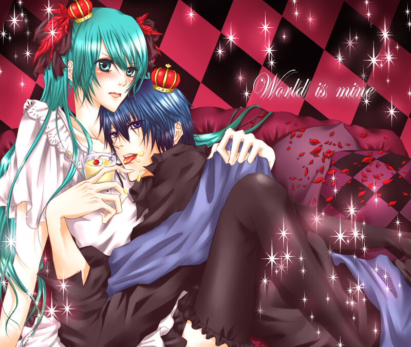 Two anime characters with crowns