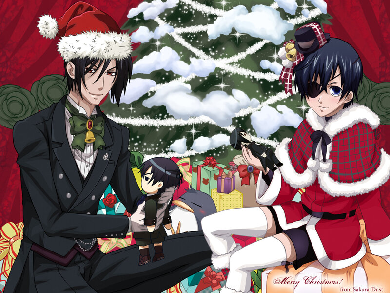 Two Anime Characters with Gifts — Red