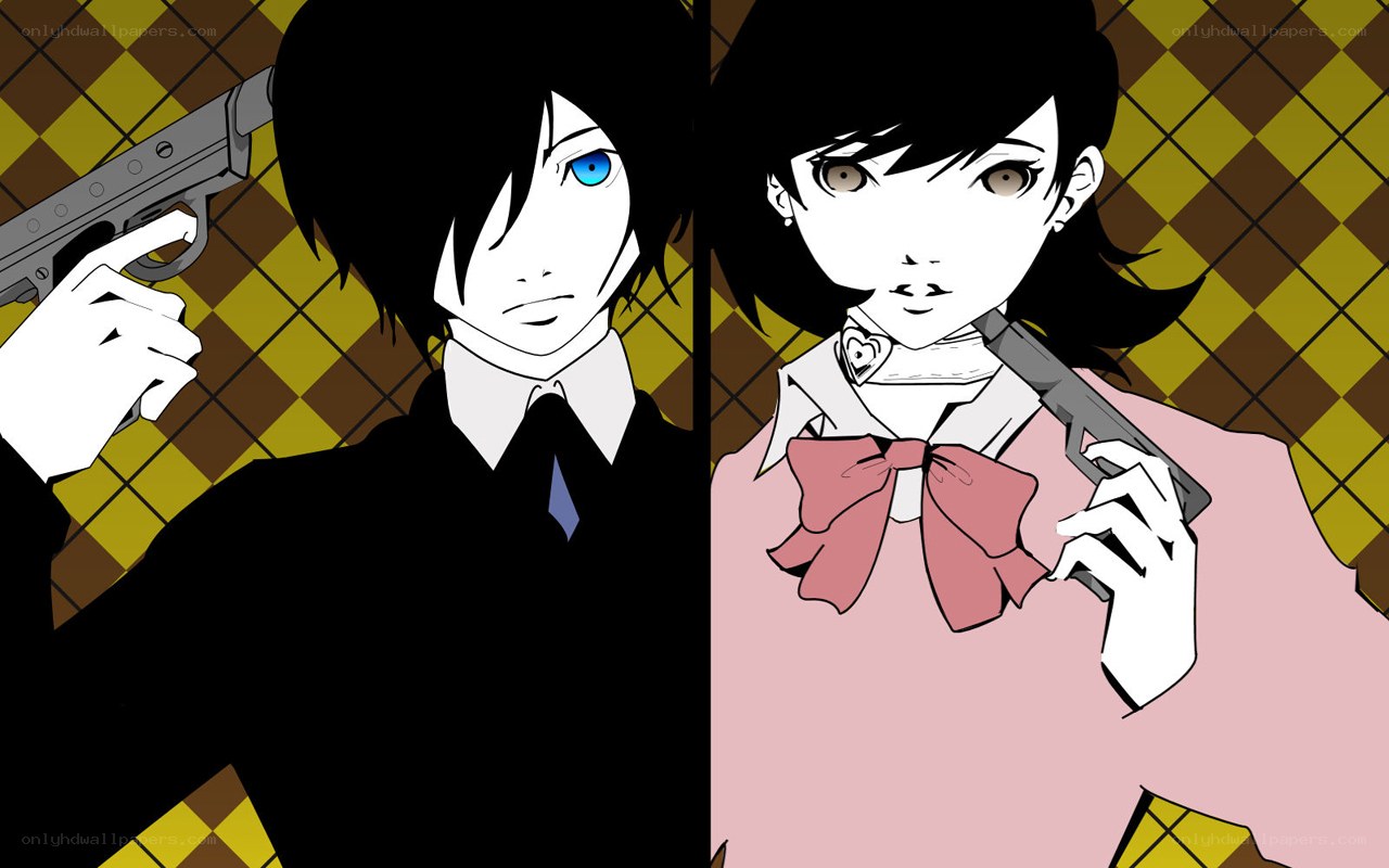 Two anime characters with guns
