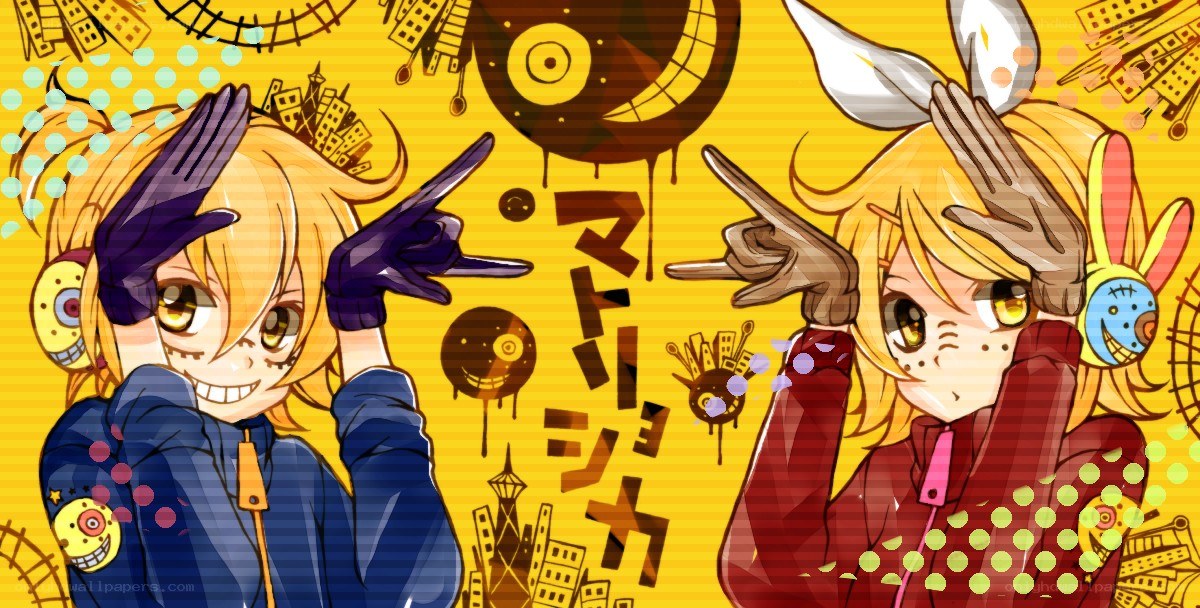 Two anime characters with hand gestures