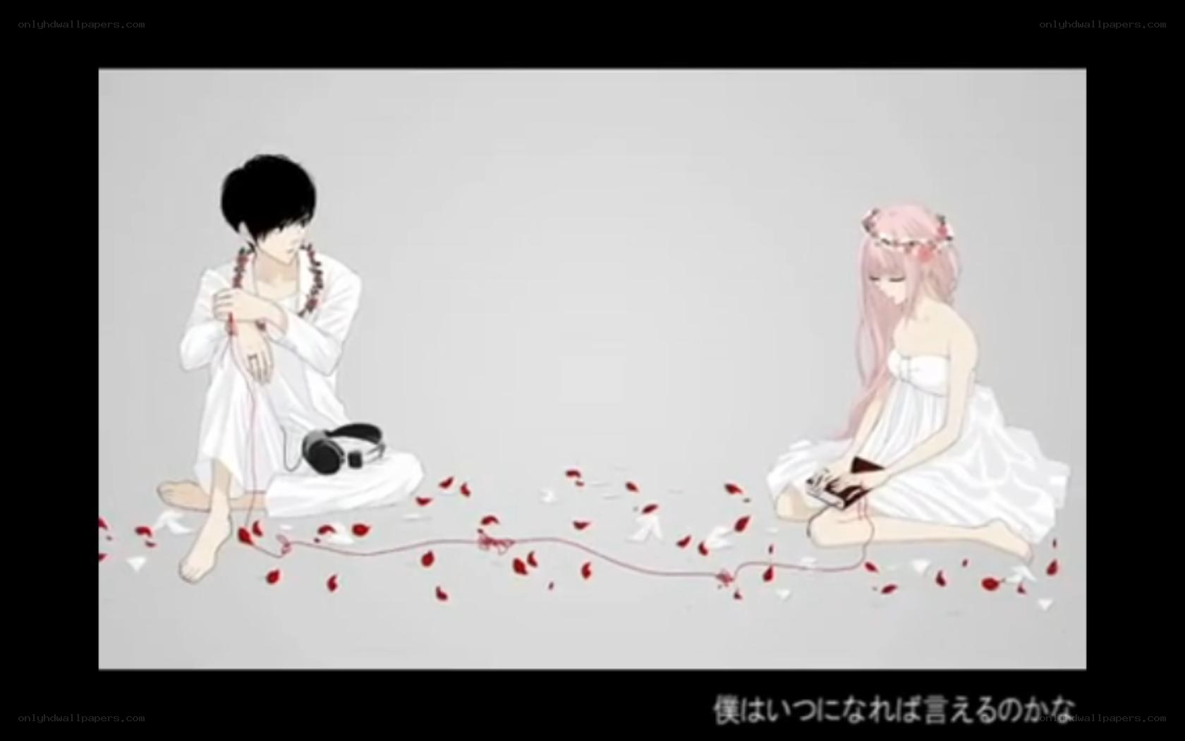 Two anime characters with headphones