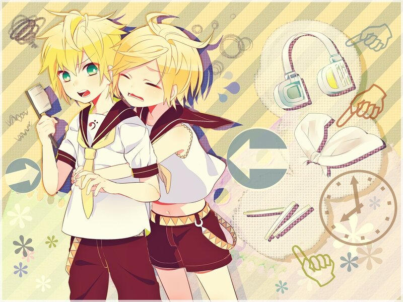 Two anime characters with headphones