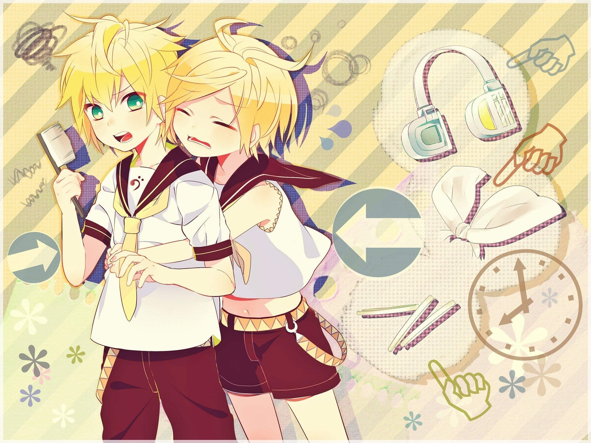 Two anime characters with headphones