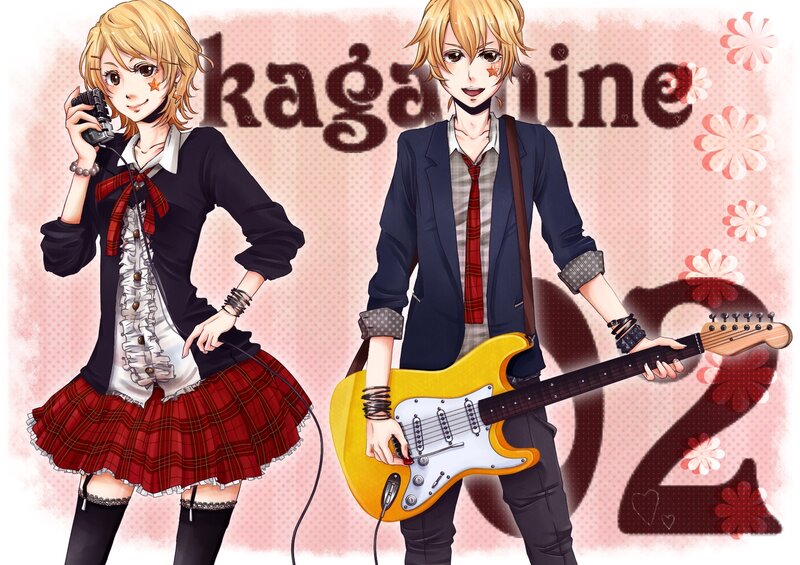 Two anime characters with instruments