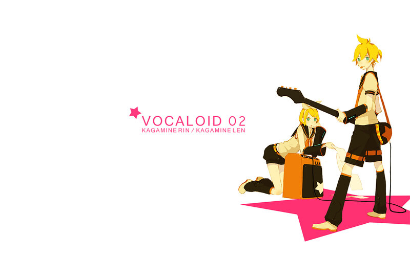 Two Anime Characters with Instruments — White