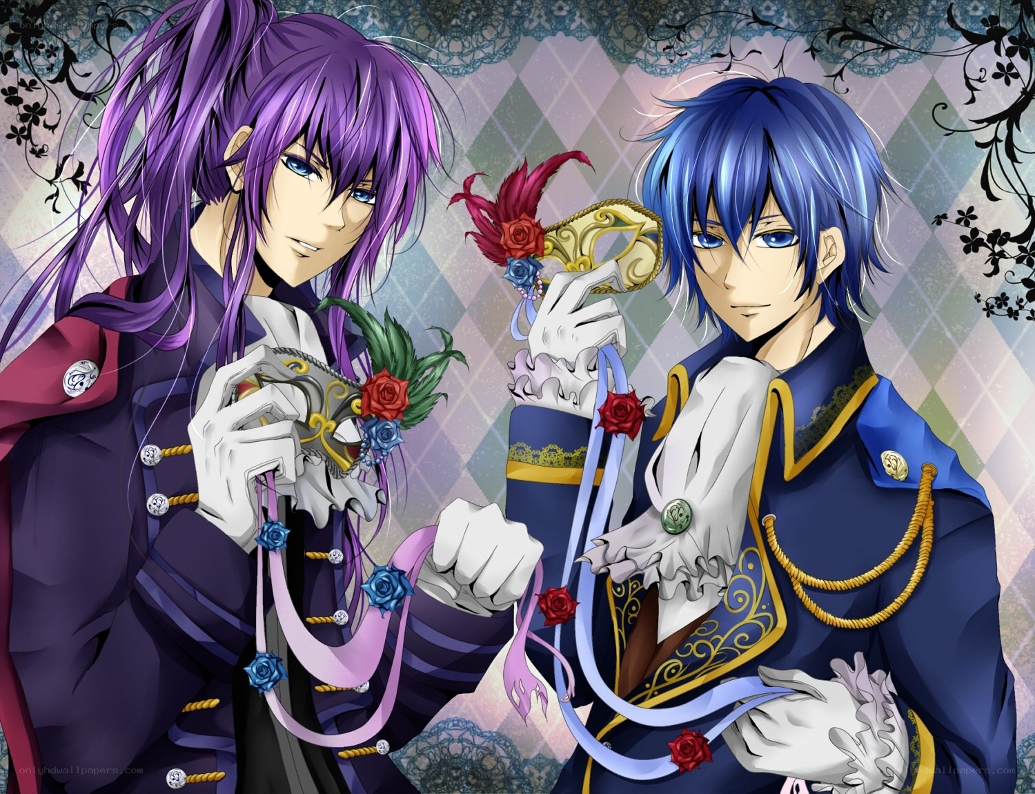 Two anime characters with masks