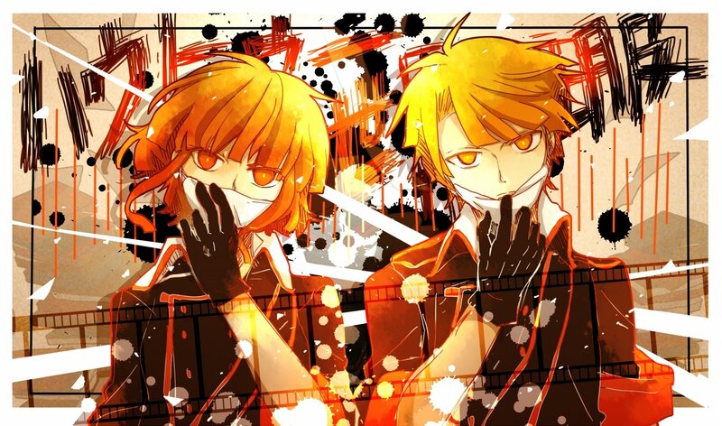 two anime characters with orange hair