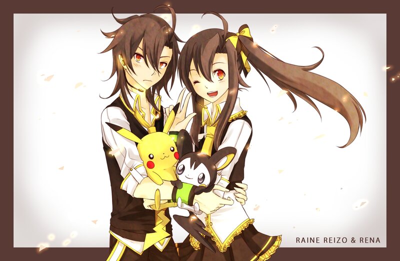 Two Anime Characters with Pokémon