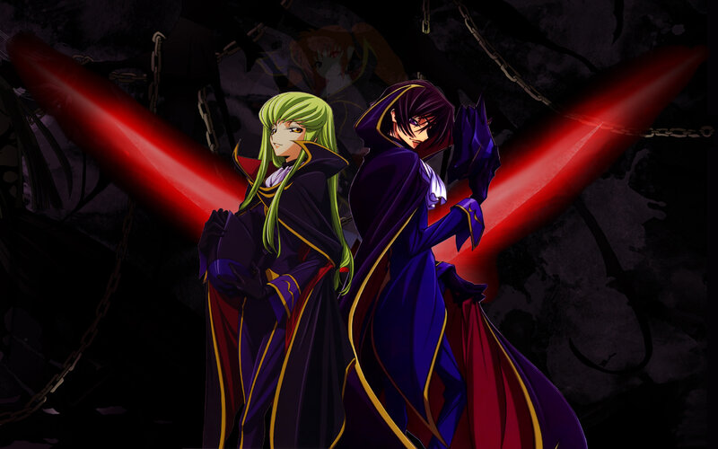 Two anime characters with red energy
