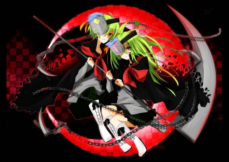 Two Anime Characters with Scythes
