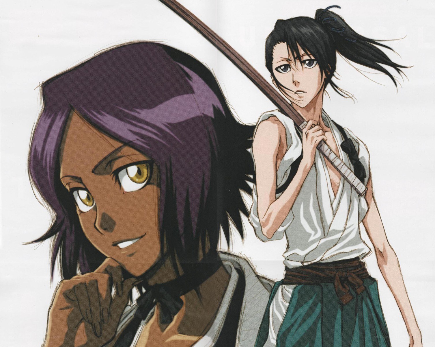 Two anime characters with swords