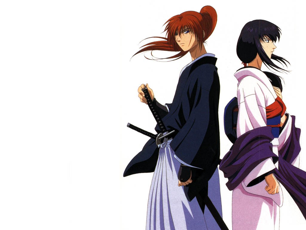 Two anime characters with swords
