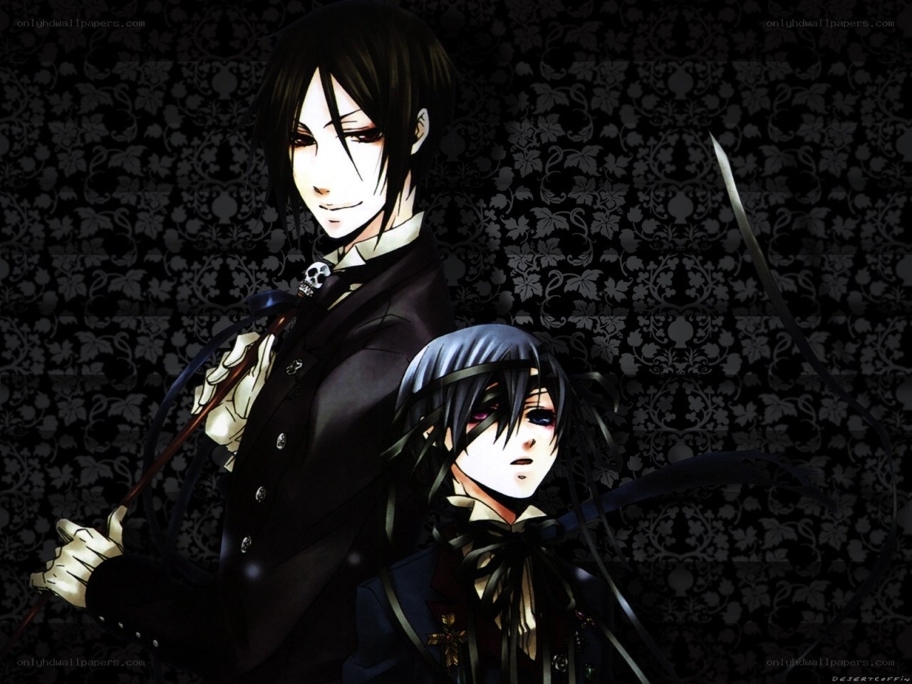 Two anime characters with swords