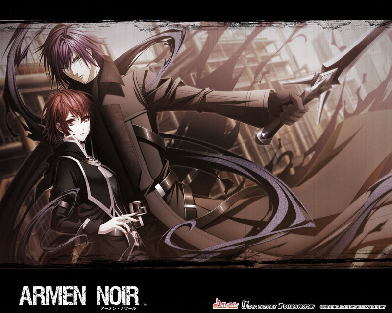 Two Anime Characters with Swords — Black, Dramatic, Long Hair