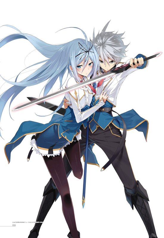 Two Anime Characters with Swords — Blue, Dramatic, Long Hair