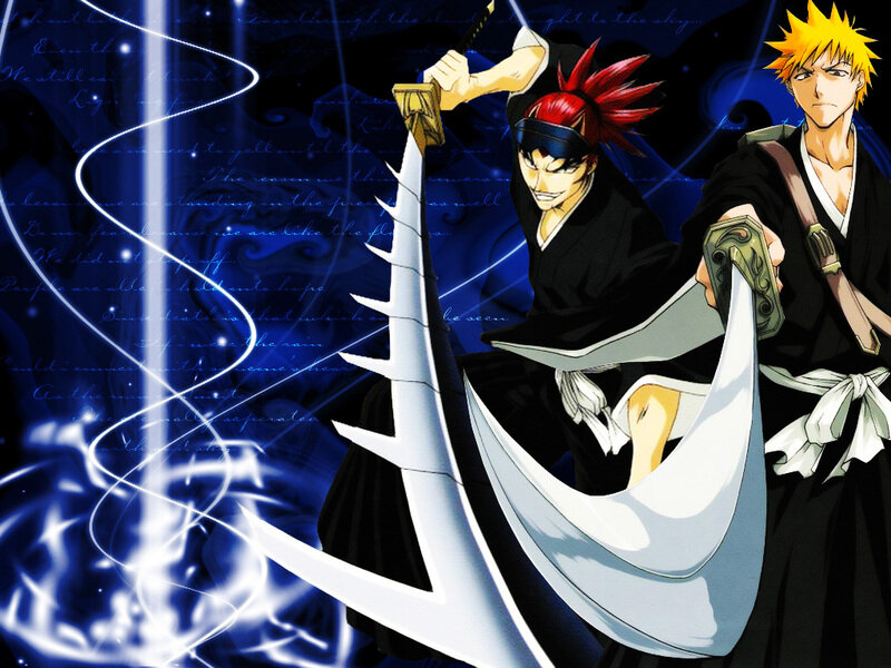 Two Anime Characters with Swords — Blue, Dramatic