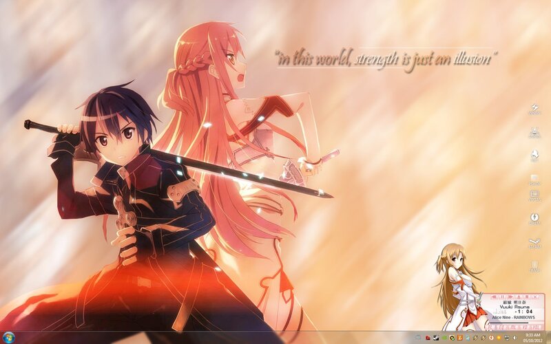 Two Anime Characters with Swords — Orange
