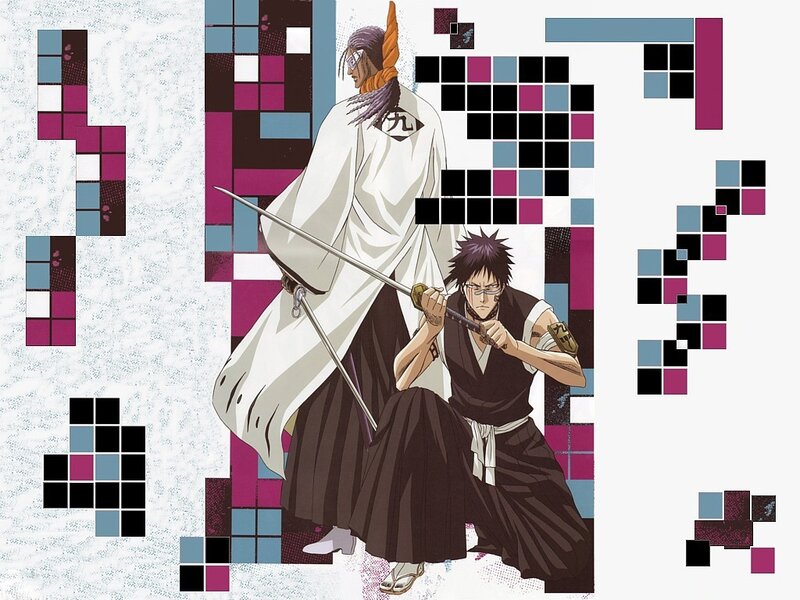Two Anime Characters with Swords — White, Dramatic, Kimonos