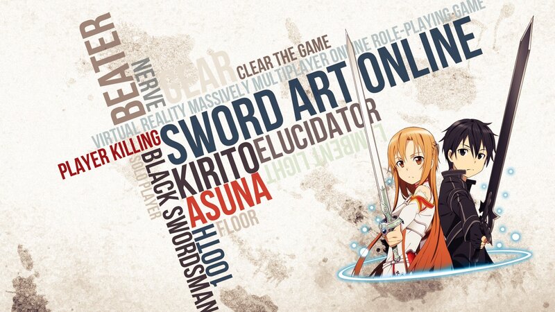 Two Anime Characters with Swords — White, Dramatic