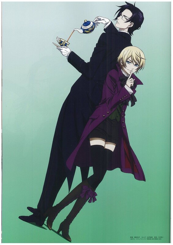 Two anime characters with tea set