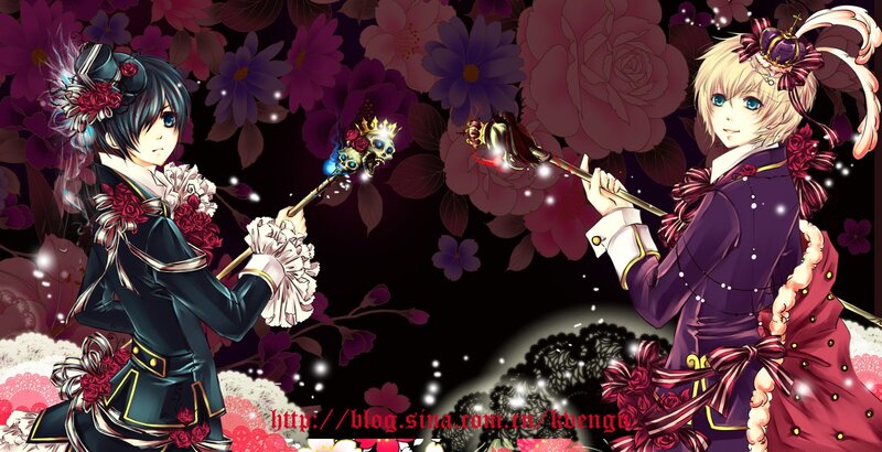 Two anime characters with wands