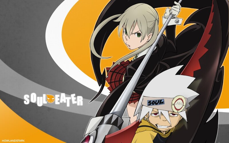 Two Anime Characters with Weapons — Black, Dramatic, Sword
