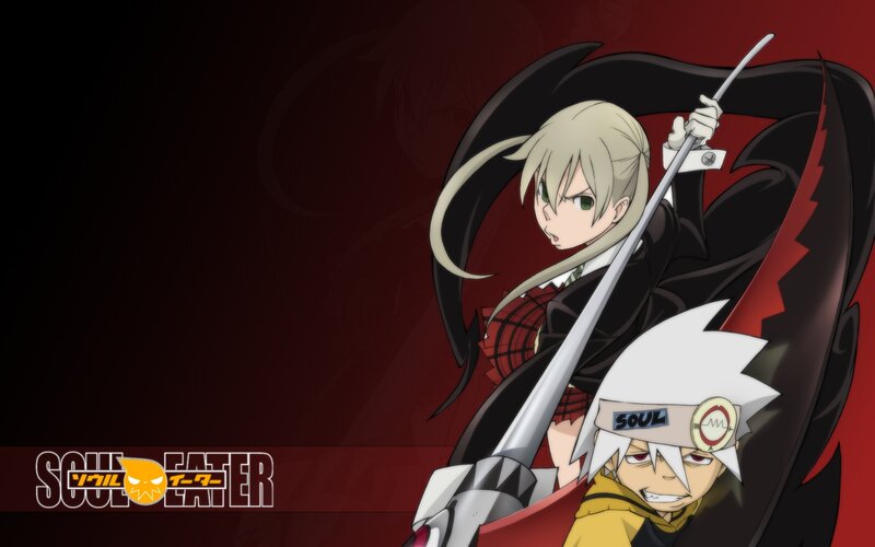 Two Anime Characters with Weapons — Red