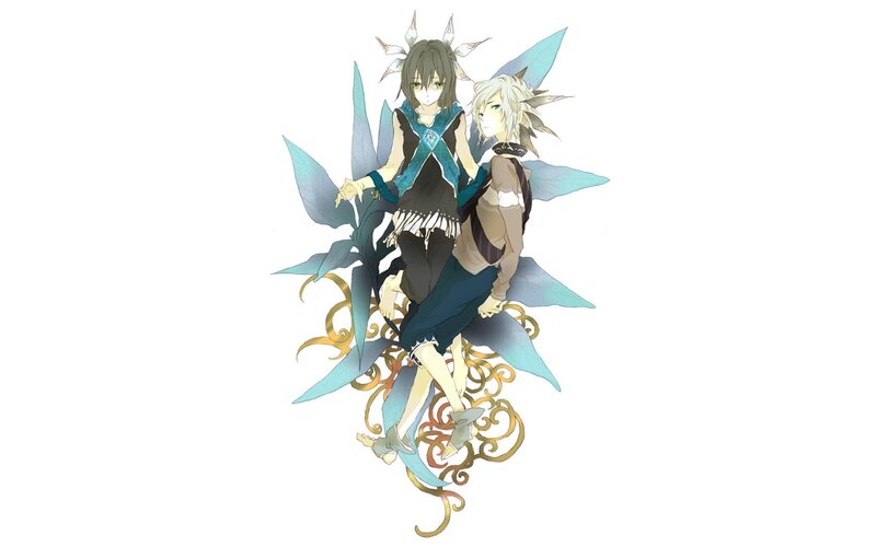 two anime characters with wings