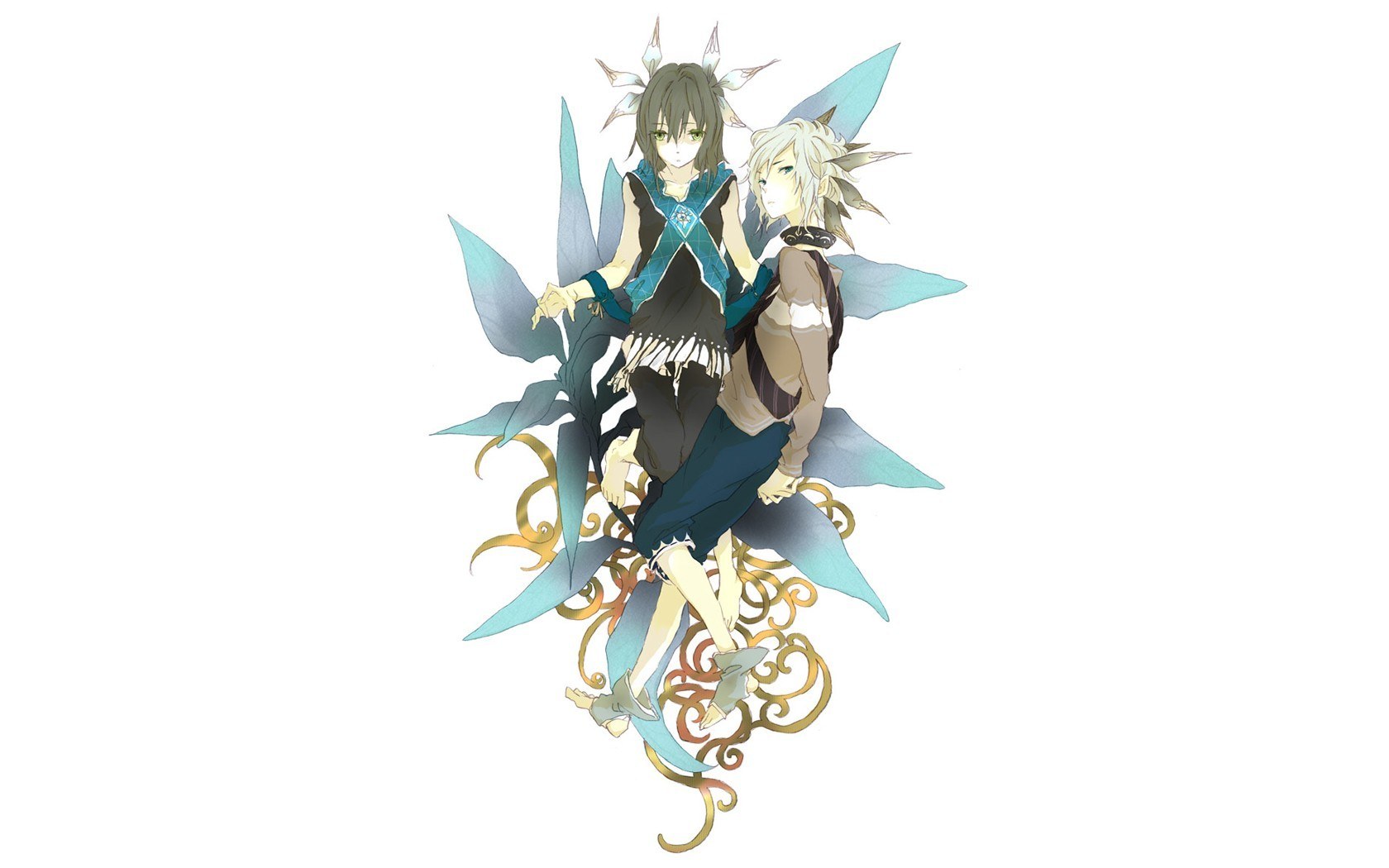two anime characters with wings