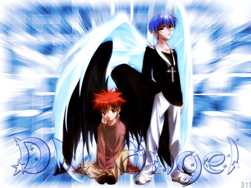 Two Anime Characters with Wings — Blue, Dramatic