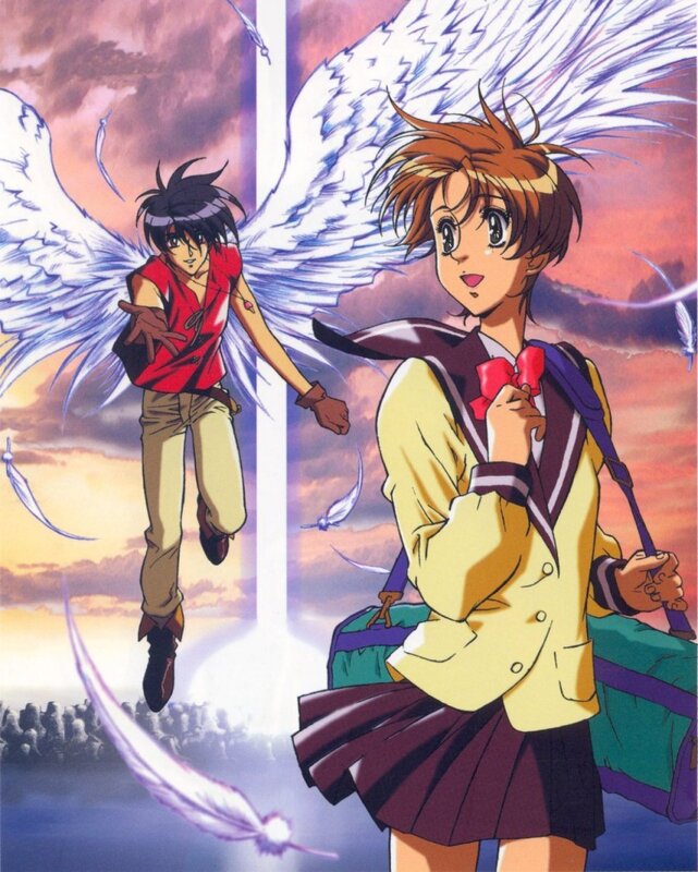 Two Anime Characters with Wings — Yellow