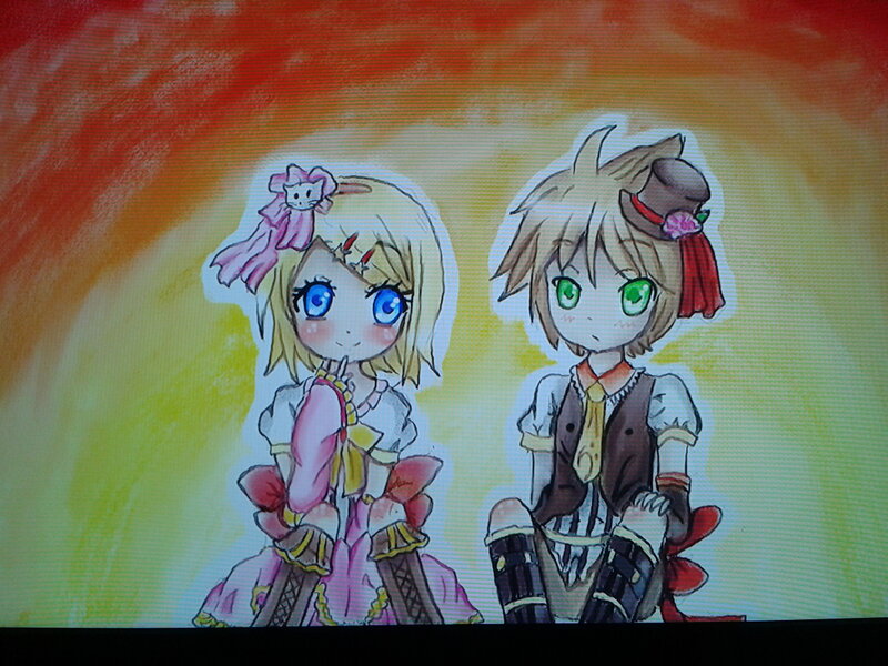 Two Anime Characters — Yellow, Bright, Sunset