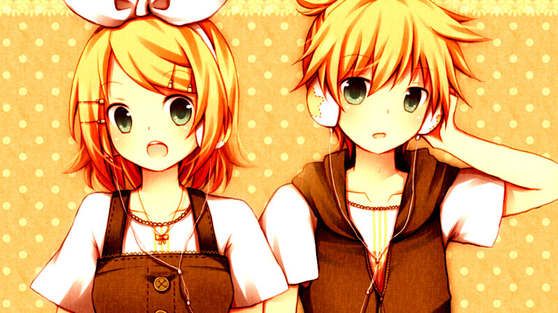 Two Anime Characters — Yellow, Calm, Headphones, Overalls