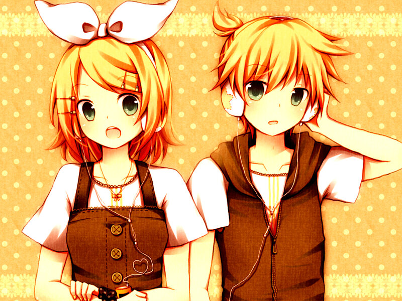 Two Anime Characters — Yellow, Calm, Headphones