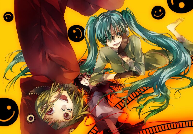 Two Anime Characters — Yellow, Chaotic, Smiley Faces