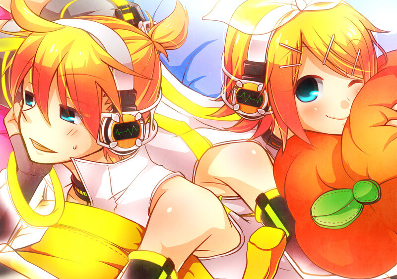 Two Anime Characters — Yellow, Cheerful