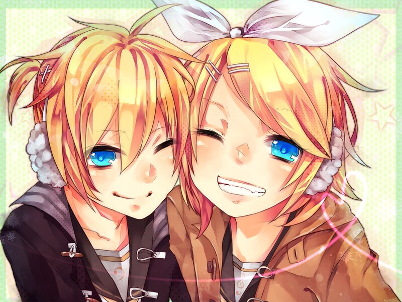 Two Anime Characters — Yellow, Cheerful, Winter, Bows