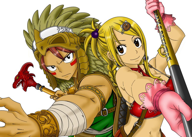 Two Anime Characters — Yellow, Confident, Swords