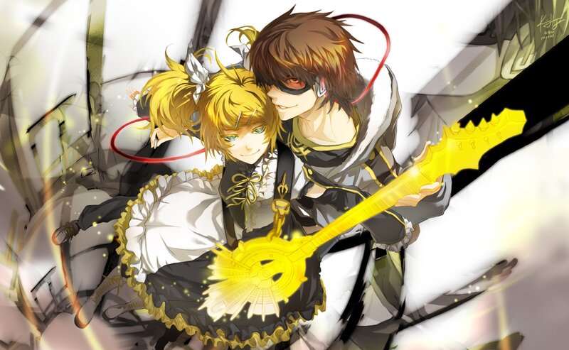 Two Anime Characters — Yellow, Dramatic, Guitar