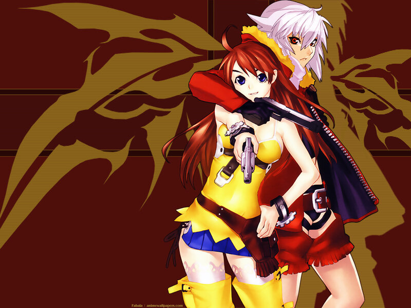 Two Anime Characters — Yellow, Dramatic, Gun, Red Hair