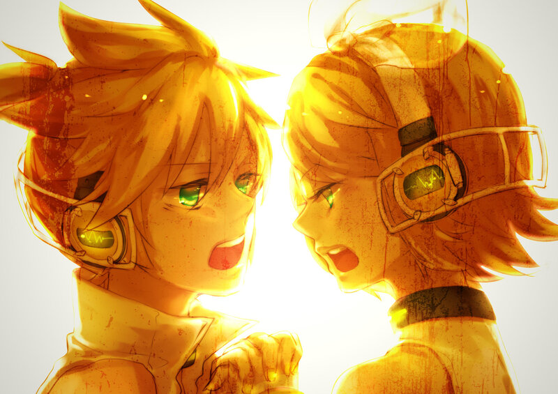 Two Anime Characters — Yellow, Dramatic, Headphones
