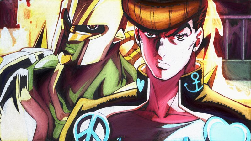 Two Anime Characters — Yellow, Dramatic, Manga, Peace Sign